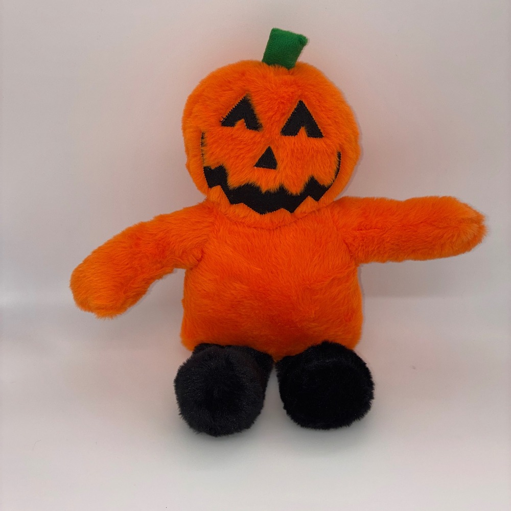 451 Halloween Unbranded Jack-O-Lantern Plush 10in Orange Fuzzy Stuffed Pumpkin